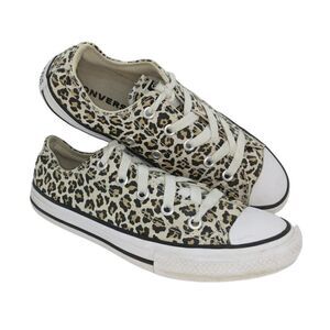 Converse Chuck Taylor AS Lox Ox Girls Pre-owned Cheetah Print Sneakers - sz. 1